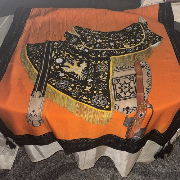 🪸🌝Noellery Spring Horse Tassel Scarf Beautiful lovely striped border details - Picture 6 of 13